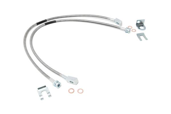 Rough Country - Rough Country - Brake Lines - Stainless - FR - 4-6 in. Lift - Jeep Wrangler TJ (97-06)/Wrangler Unlimited (04-06) | 89702 - Image 1