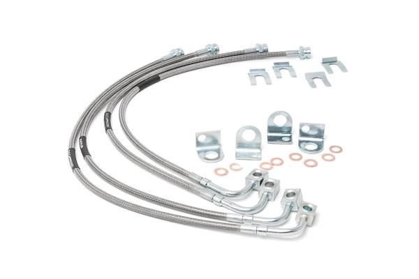 Rough Country - Rough Country - Brake Lines - Stainless - FR & RR - 4-6 Inch Lift - Jeep Wrangler JK/Wrangler Unlimited (07-18) | 89716 - Image 1