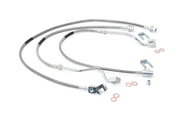 Rough Country - Rough Country - Brake Lines - Stainless - FR & RR - 4-6 Inch Lift - Ford F-250/F-350 Super Duty (99-04) | 89717 - Image 1