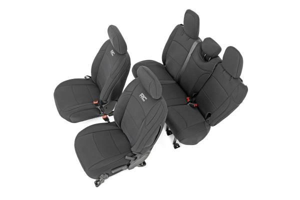 Rough Country - Rough Country - Seat Covers - Front and Rear w/ Armrest - Jeep Wrangler Unlimited 4WD (18-25) | 91012 - Image 1