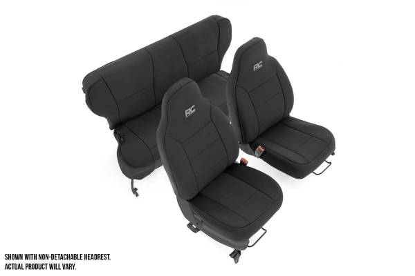 Rough Country - Rough Country - Seat Covers - Detachable Headrest FR & RR - Jeep Cherokee XJ 2WD/4WD (97-01) | 91023 - Image 1