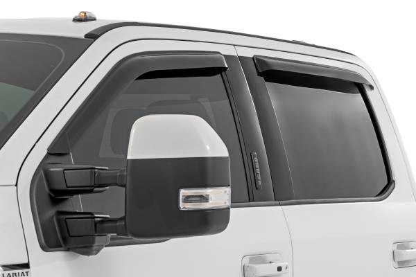 Rough Country - Rough Country - Side Window Deflectors - Tape On Rain Guard - Ford F-150 (17-24) F-250 (15-24) | 931524 - Image 1