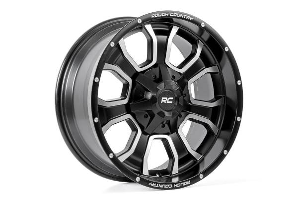 Rough Country - Rough Country 93 Series Wheel/One-Piece/Machined Black/20x10/6x5.5/6x135/-18mm | 93201012 - Image 1