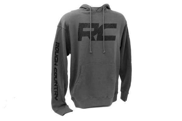 Rough Country - Rough Country - Rough Country Hoodie - RC Topographical Sleeve - Charcoal - SM | 94094SM - Image 1
