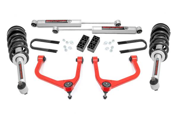 Rough Country - Rough Country - 3.5 Inch Lift Kit - N3 Struts - Rear Mono Leaf - Chevy Silverado 1500 (22-24) | 28231RED - Image 1