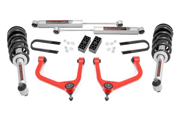 Rough Country - Rough Country - 3.5 Inch Lift Kit - N3 Struts - Rear Mono Leaf - Chevy Silverado 1500 (2025) | 28231RED_A - Image 1