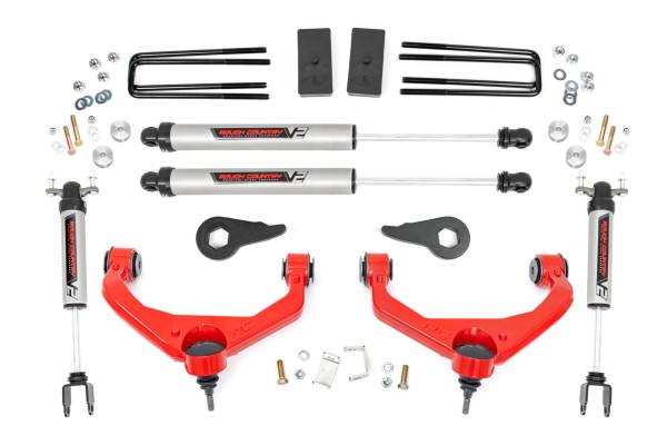 Rough Country - 3.5 Inch Lift Kit - V2 - w/ Overloads - Chevy/GMC 2500HD/3500HD (11-19) | 97570RED - Image 1