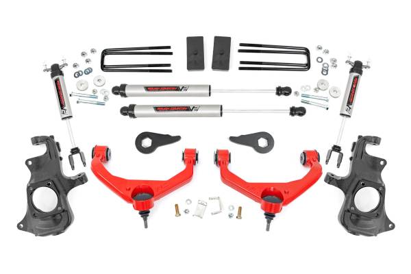 Rough Country - 3.5 Inch Knuckle Lift Kit - V2 - w/ Overloads - Chevy/GMC 2500HD/3500HD (11-19) | 97670RED - Image 1