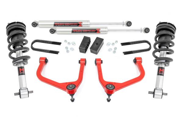 Rough Country - Rough Country - 3.5 Inch Lift Kit - Mono Leaf Rear - M1 Struts/M1 - GMC Sierra 1500 2WD/4WD (2025) | 28840RED_A - Image 1