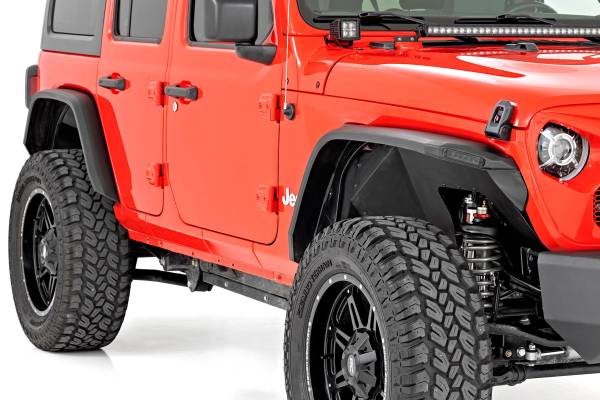 Rough Country - Rough Country - High Clearance LED Flat Fender Flare Kit - UV Treated - Jeep Wrangler JL (18-24) | 99036 - Image 1