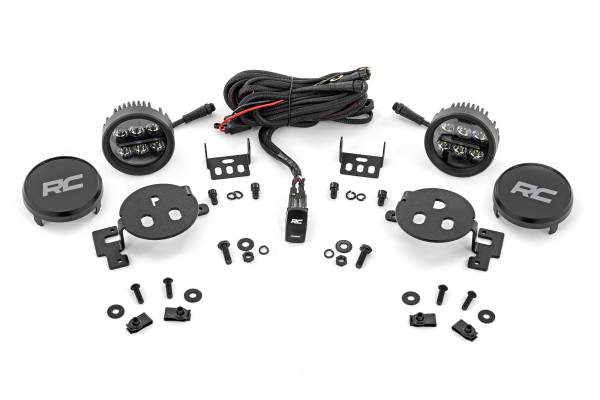 Rough Country - Rough Country - LED Fog Light Kit - 3.5 Inch Round Black Series - Amber DRL - Ram 1500 (2019-2024) - 30005 - Image 1