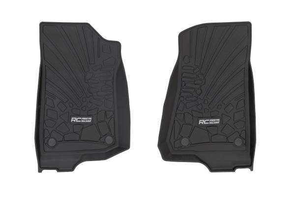 Rough Country - Rough Country - Flex Fit Floor Mats - FR - 4 Door - Jeep Wrangler Unlimited 4WD (2018-2025) | FF-6011 - Image 1