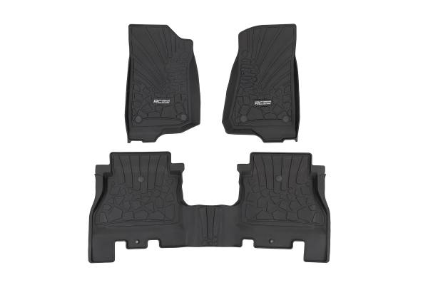 Rough Country - Rough Country - Flex Fit Floor Mats - FR & RR - 4 Door - Jeep Wrangler Unlimited 4WD (18-25) | FF-60112 - Image 1