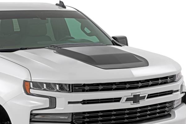 Rough Country - Rough Country - Hood Scoop - G9K Satin Steel - Chevy Silverado 1500 2WD/4WD (2019-2025 & Classic) | HS10010-G9K - Image 1