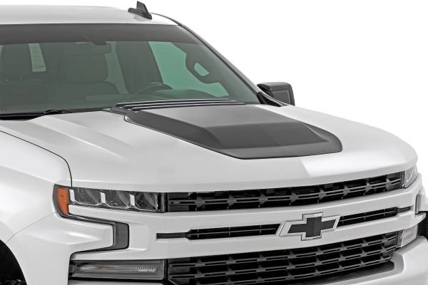 Rough Country - Rough Country - Hood Scoop - GXG Tungsten - Chevy Silverado 1500 2WD/4WD (2019-2025 & Classic) | HS10010-GXG - Image 1