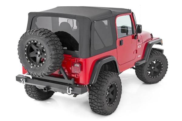 Rough Country - Rough Country - Soft Top - Replacement - Black - Half Doors - Jeep Wrangler YJ 4WD (87-95) | RC84050.35 - Image 1