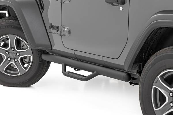 Rough Country - Rough Country - Nerf Steps - Full Length - 2 Door - Jeep Wrangler JL 4WD (2018-2025) | RCJ1846B - Image 1