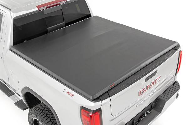Rough Country - Soft Tri-Fold Bed Cover - 6'7 in. Bed - Chevy/GMC Sierra/Silverado 1500 (19-25) | 41308650A - Image 1