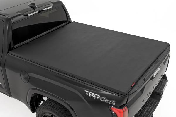 Rough Country - Soft Tri-Fold Bed Cover - With & W/O OE Rails - 6'7" Bed - Toyota Tundra (22-26) - 41419660A - Image 1