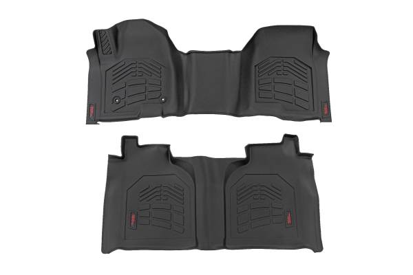 Rough Country - Rough Country - Sure-Fit Floor Mats - FR & RR - FR Over Hump - Crew - Chevy/GMC 1500/2500HD/3500HD (19-25) | SM21613 - Image 1