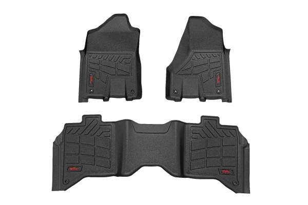 Rough Country - Rough Country - Sure-Fit Floor Mats - Front & Rear - Crew - Ram 2500/3500 2WD/4WD (2019-2025) | SM31430 - Image 1