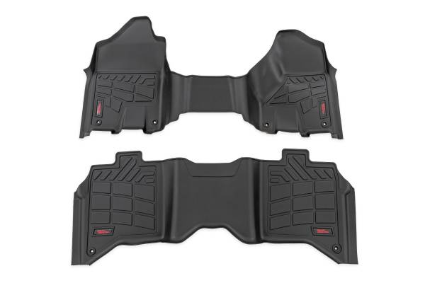 Rough Country - Rough Country - Sure-Fit Floor Mats - Front & Rear - Crew - Ram 2500/3500 2WD/4WD (2019-2025) | SM31530 - Image 1