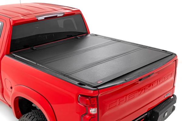 Rough Country - Hard Tri-Fold Flip Up Bed Cover - 6'7 in. Bed - Chevy/GMC Sierra/Silverado 1500 (19-25) | 49120650 - Image 1