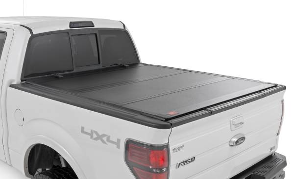 Rough Country - Hard Tri-Fold Flip Up Bed Cover - 5'7 in. Bed - Ford F-150 2WD/4WD (2004-2014) | 49214550 - Image 1