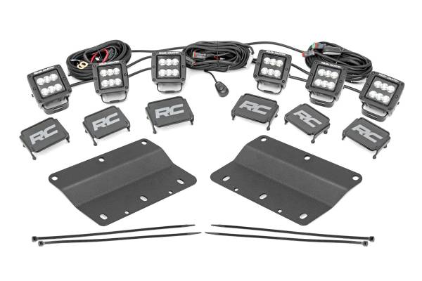 Rough Country - LED Light Kit - Fog Mount - Triple 2 in. Black Pair - Spot - Ford Bronco (21-25) | 51085 - Image 1