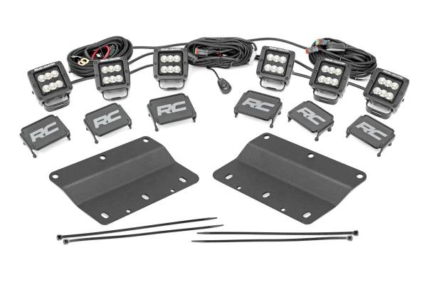 Rough Country - Rough Country - LED Light Kit - Fog Mount - Triple 2 in. Black Pair - Flood - Ford Bronco (21-25) | 51086 - Image 1