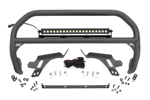 Rough Country - Rough Country - Nudge Bar - w/ Tow Hooks - 20 Inch Black Single Row LED - Ford Bronco Sport (21-24) - 51155 - Image 1