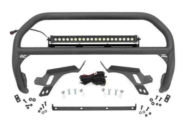 Rough Country - Rough Country - Nudge Bar - w/ Tow Hooks - 20 Inch BLK DRL Single Row LED - Ford Bronco Sport (21-24) - 51156 - Image 1