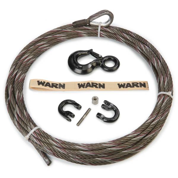 Warn - WIRE ROPE ASSEMBLY 7/16 IN DIA x 100 FT WITH COUPLING LINK AND HOOK | 82784 - Image 1