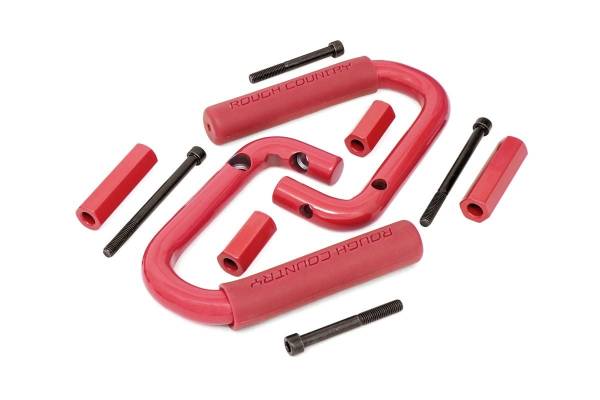 Rough Country - Rough Country - Grab Handles - Steel - Front - Red - Jeep Wrangler JK/Wrangler Unlimited (07-18) | 6501RED - Image 1