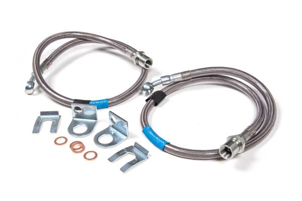 BDS Suspension - BDS Front Brake Line Set | Stainless Steel Braided | 6 Inch Lift | 2007-2018 Chevy Silverado/GMC Sierra 1500 - Image 1