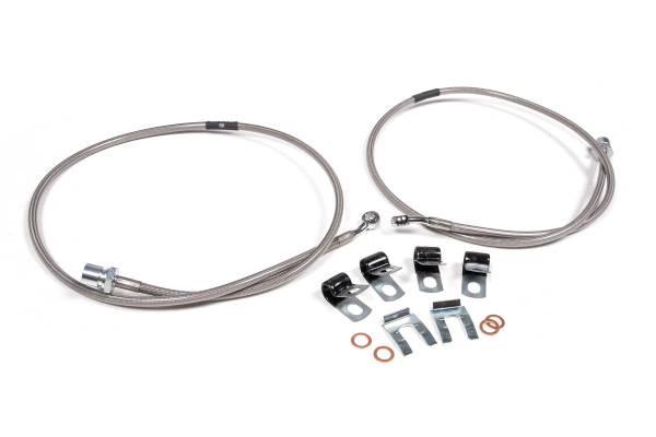 BDS Suspension - BDS Front Brake Line Set | Stainless Steel Braided | 4-8 Inch Lift | Ram 2500 (2014-2023) & Ram 3500 (2013-2023) 4WD - Image 1