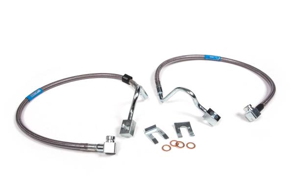 BDS Suspension - BDS Front Brake Line Set | Stainless Steel Braided | 6-8 Inch Lift | 2004-2008 Ford F150 4WD - Image 1