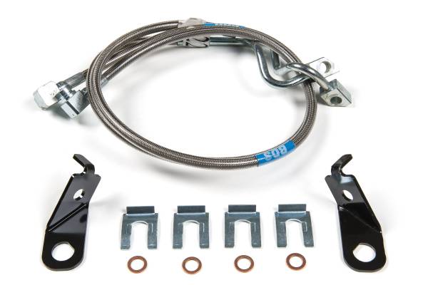 BDS Suspension - BDS Front Brake Line Set | Stainless Steel Braided | 4-8 Inch Lift | 2011-2015 Ford F250/F350 Super Duty 4WD - Image 1