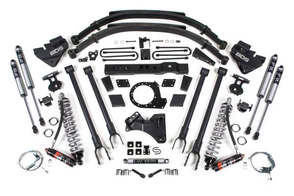 BDS Suspension - BDS 8 Inch 4-Link Lift Kit w/ FOX 2.5 Performance Elite Coil-Over Conversion | 2017-2019 Ford F250/F350 Super Duty 4WD Diesel - Image 1