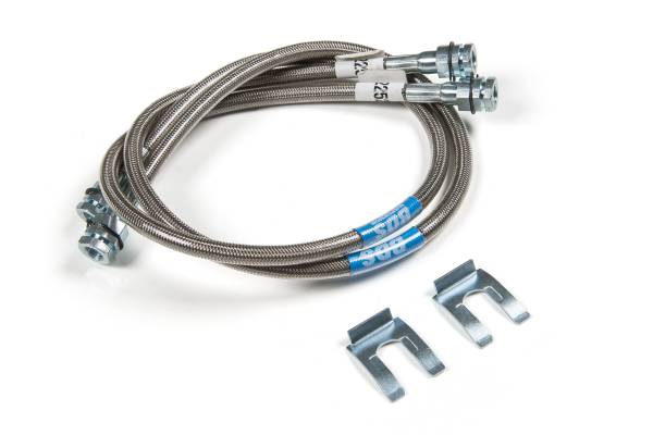 BDS Suspension - BDS Rear Brake Line | Stainless Steel Braided | Fits 4-8 Inch Lift | 2011-2015 Ford F250/F350 Super Duty 4WD - Image 1