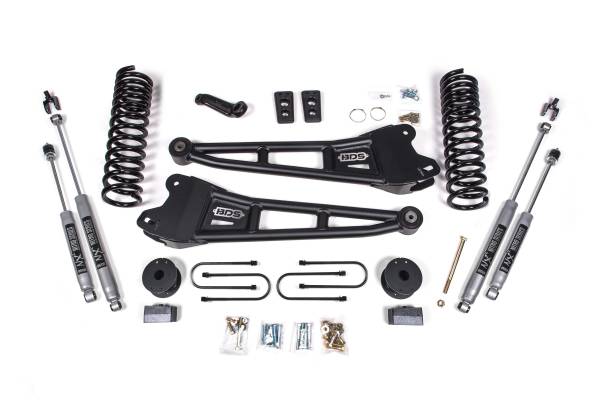 BDS Suspension - BDS 4 Inch Lift Kit w/ Radius Arm | 2013-2018 Ram 3500 4WD Diesel w/ Rear Air Ride | NX2 Nitro Series Shocks - Image 1