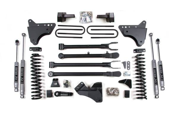 BDS Suspension - BDS 4 Inch Lift Kit w/ 4-Link | Ford F250/F350 Super Duty (2008-2010) 4WD Diesel | Block Kit With Factory Overload | NX2 Nitro Series - Image 1