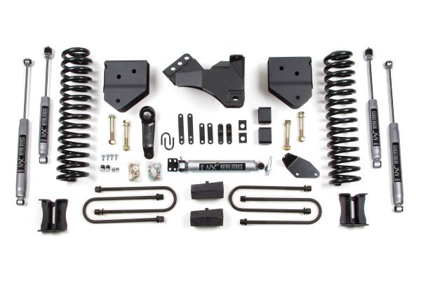BDS Suspension - BDS 4 Inch Lift Kit | Ford F250/F350 Super Duty (2005-2007) 4WD Diesel | Block Kit With Factory Overload | FOX 2.0 Performance Series - Image 1