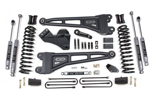 BDS Suspension - BDS 4 Inch Lift Kit w/ Radius Arm | Ford F250/F350 Super Duty (2008-2010) 4WD Gas | Block Kit With Factory Overload | NX2 Nitro Series - Image 1