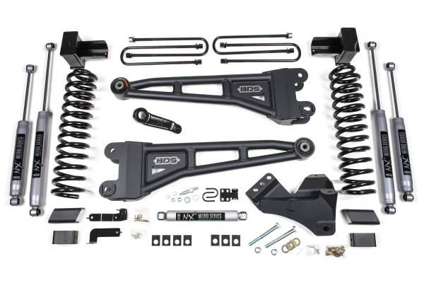 BDS Suspension - BDS 4 Inch Lift Kit w/ Radius Arm | Ford F350 Super Duty DRW 4WD Gas (2017-2019) | NX2 Nitro Series Shocks - Image 1