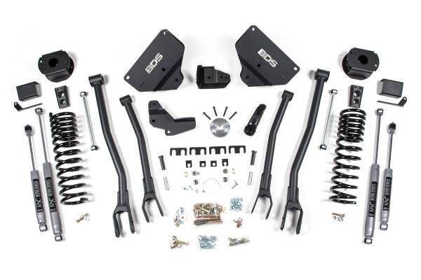 BDS Suspension - BDS 4 Inch Lift Kit w/ 4-Link | Ram 2500 w/ Rear Air Ride (2014-2018) 4WD Gas | NX2 Nitro Series Shocks - Image 1