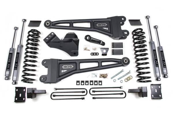 BDS Suspension - BDS 4 Inch Lift Kit w/ Radius Arm | Ford F250/F350 Super Duty (2011-2016) 4WD Diesel | Leaf Springs | NX2 Nitro Series - Image 1