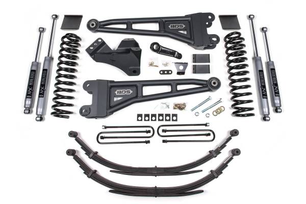 BDS Suspension - BDS 6 Inch Lift Kit w/ Radius Arm | Ford F250/F350 Super Duty (2011-2016) 4WD Gas | Factory 2 Inch Rear Blocks | NX2 Nitro Series - Image 1