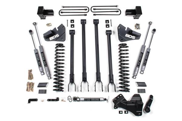 BDS Suspension - BDS 4 Inch Lift Kit w/ 4-Link | Ford F350 Super Duty DRW 4WD Diesel (2017-2019) | FOX 2.5 Performance Elite Shocks - Image 1