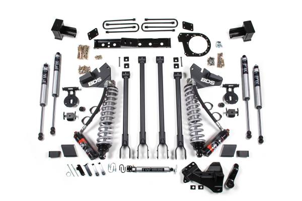 BDS Suspension - BDS 6 Inch Lift Kit w/ 4-Link & FOX 2.5 Coil-Over | Ford F250/F350 Super Duty (2017-2019) 4WD Diesel | Block Kit | FOX 2.5 Performance Elite Rear - Image 1